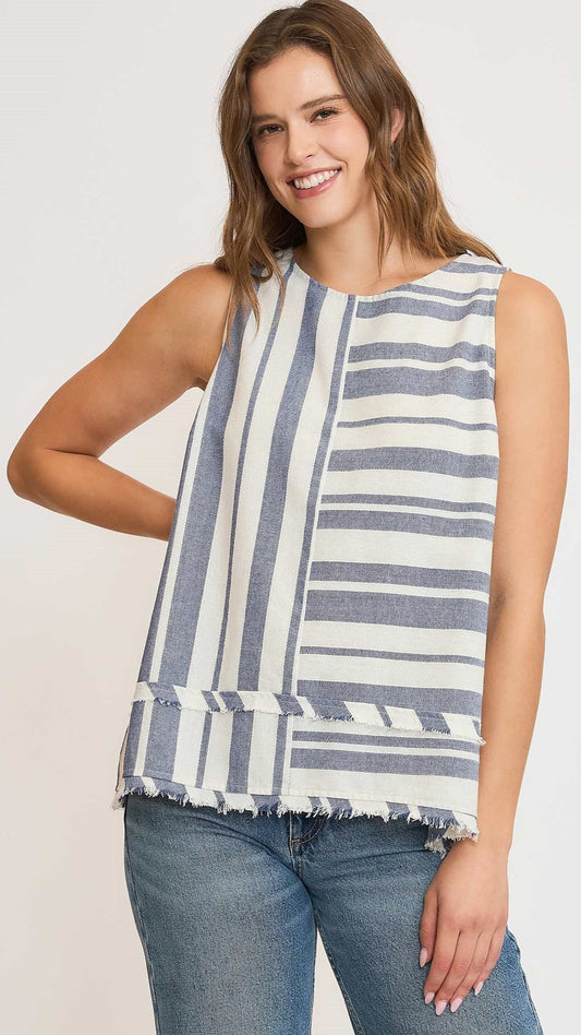 Umgee Striped Sleeveless Top