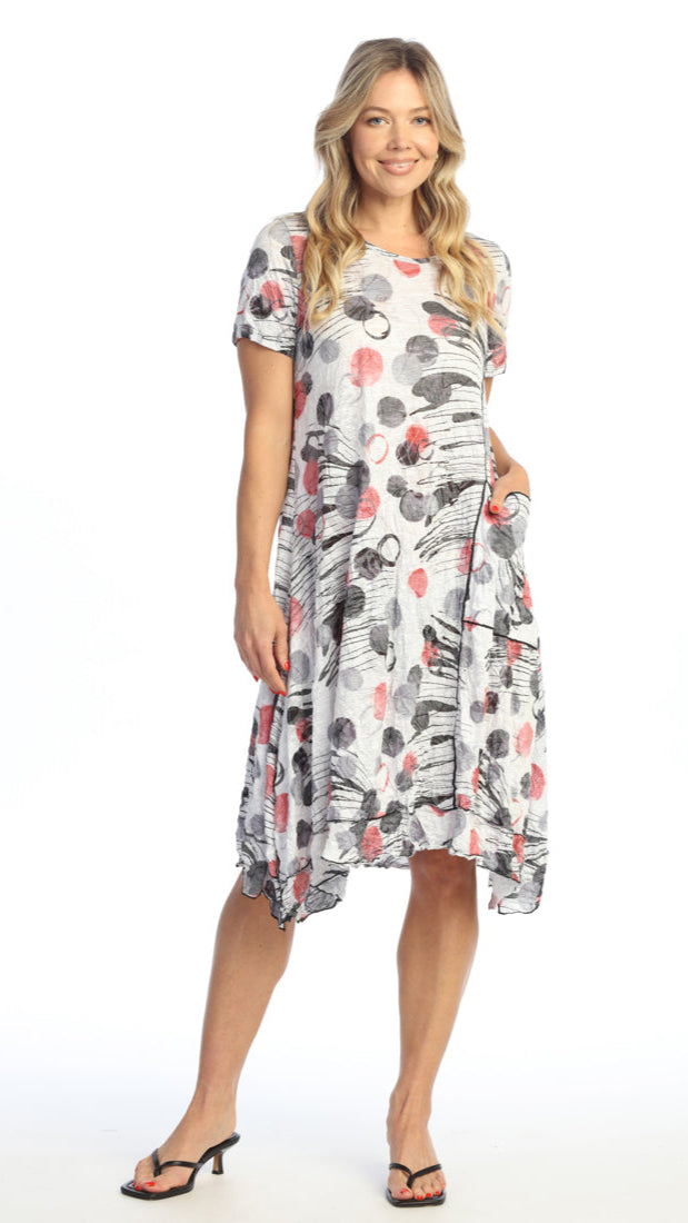 Jess & Jane Crushed Short Sleeve Travel Dress - Multiple Prints