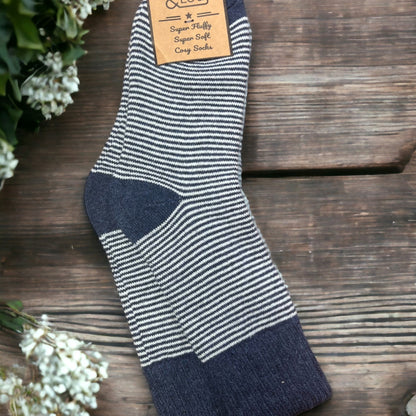 Jess & Lou Ribbed Socks with Stripes - Multiple Colors