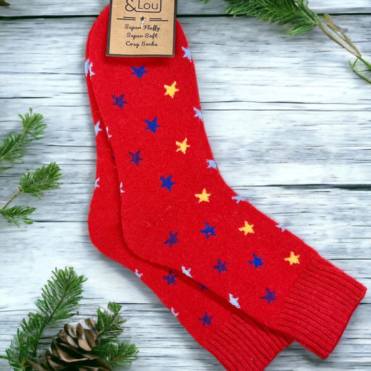 Jess & Lou Stylish Stars Ribbed Socks