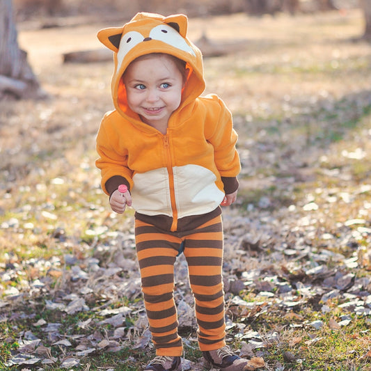 Doodle Pants Orange Woodland Fox 3D Hoodie