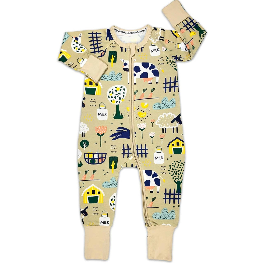 Good Luck Sock Baby Zipper Pajamas - Multiple Prints