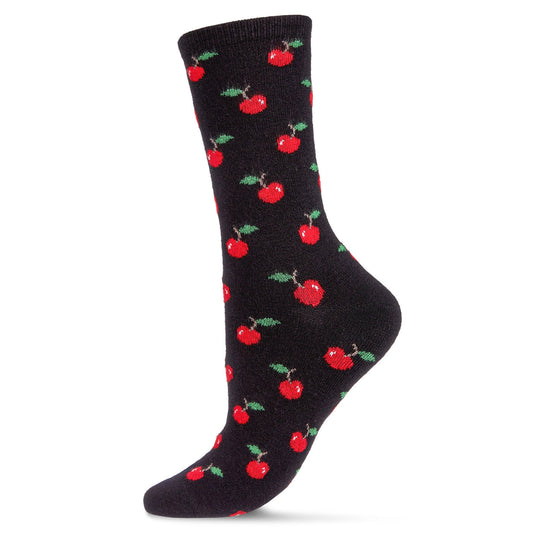 MeMoi Cherry On Top Cashmere Crew Socks