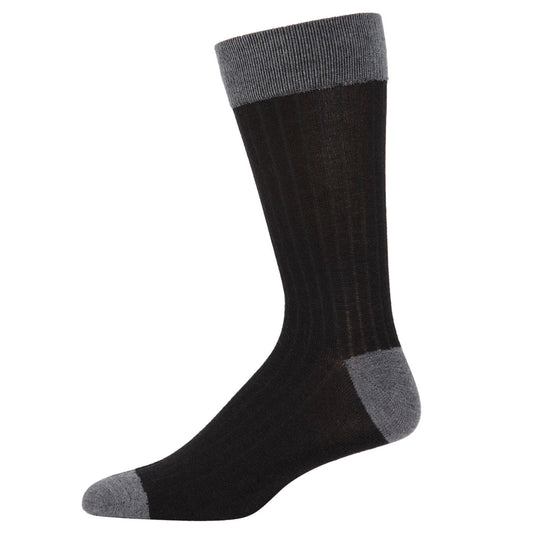 MeMoi Men's Rib Knit Cashmere Crew Socks