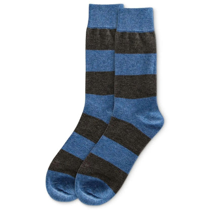 MeMoi Men's Striped Luxuriously Soft Cashmere Crew Socks