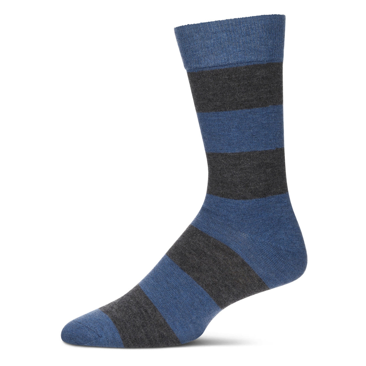 MeMoi Men's Striped Luxuriously Soft Cashmere Crew Socks