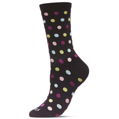 MeMoi Multicolor Polka Dots Bamboo Blend Crew Socks