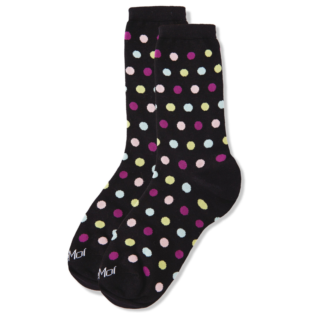 MeMoi Multicolor Polka Dots Bamboo Blend Crew Socks