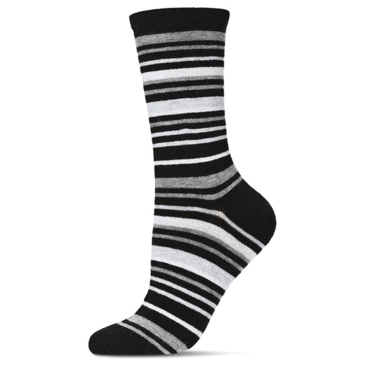 MeMoi Striped Cashmere Crew Socks