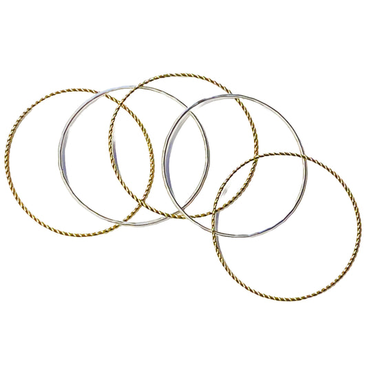 Marjorie Baer Mix Metal Bangle Set - BR1477D