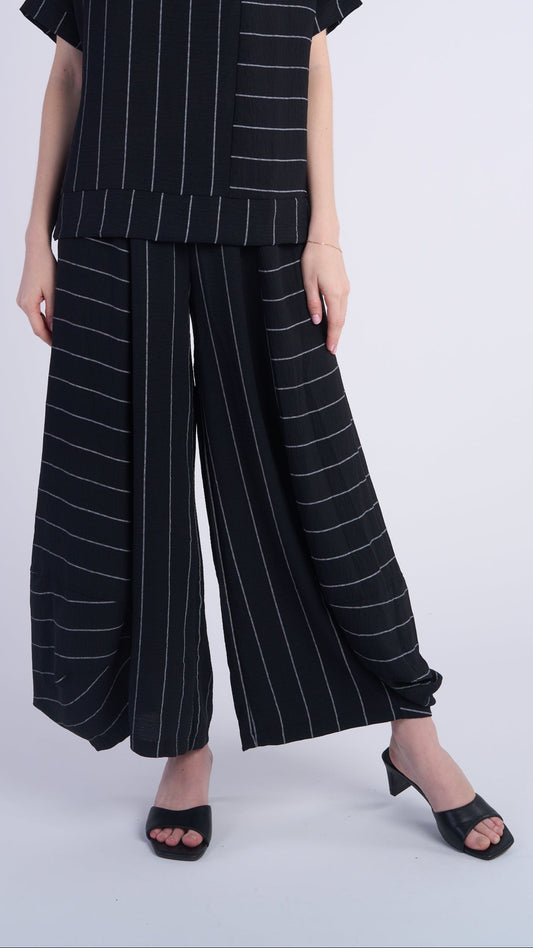 Shana Apparel Mix Media Stripe Pant