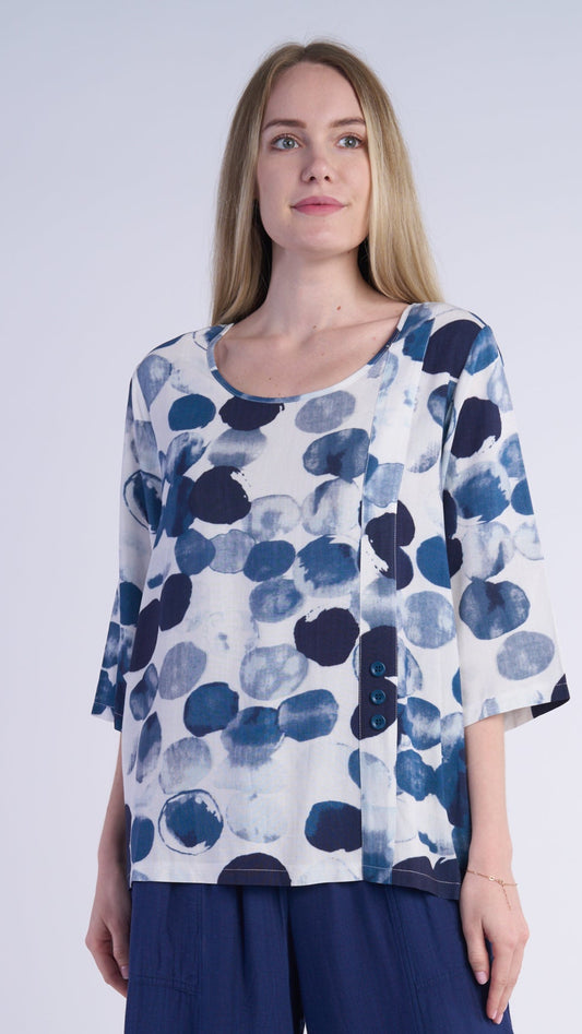 Shana Apparel 3 Button Pullover - Multiple Patterns