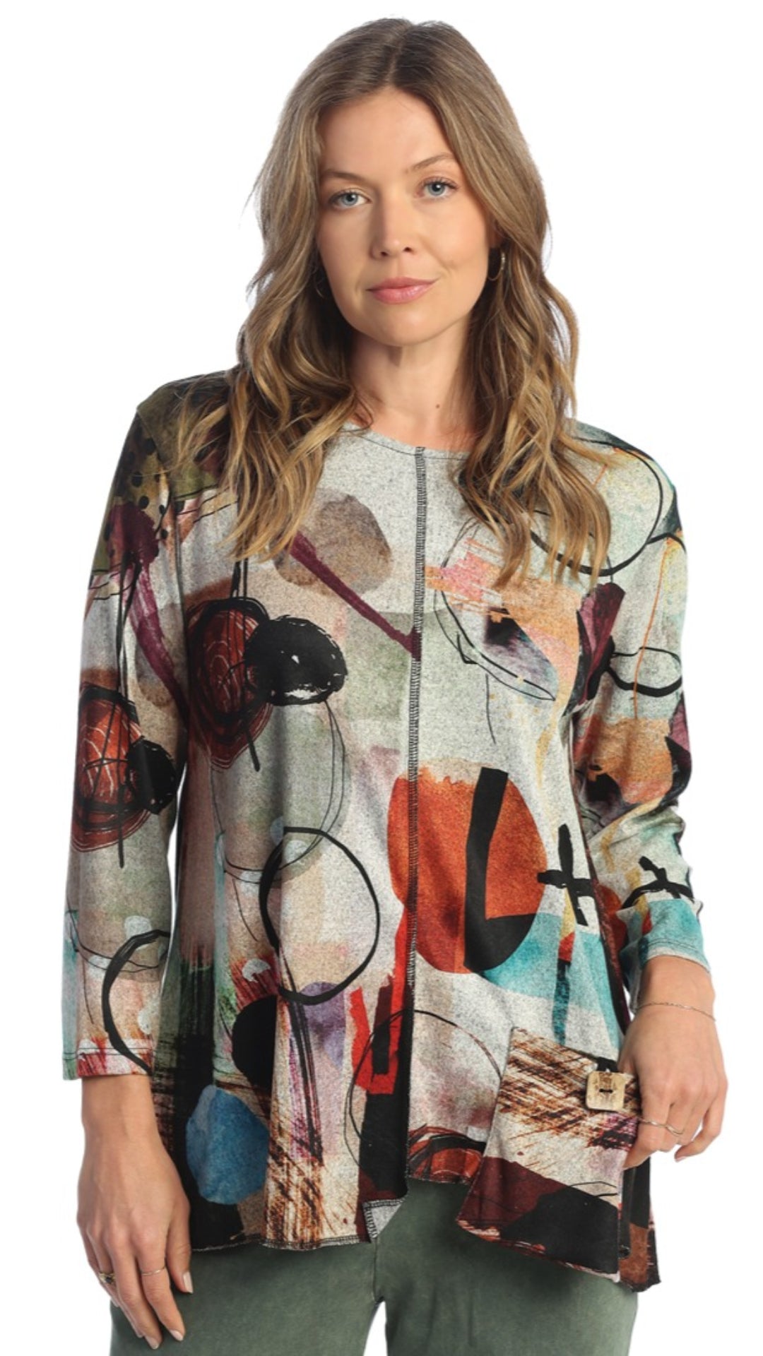 Jess & Jane Brushed Knit Tunic Top - Multiple Prints