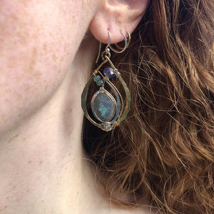 Art By Any Means Labradorite Leaf Earrings