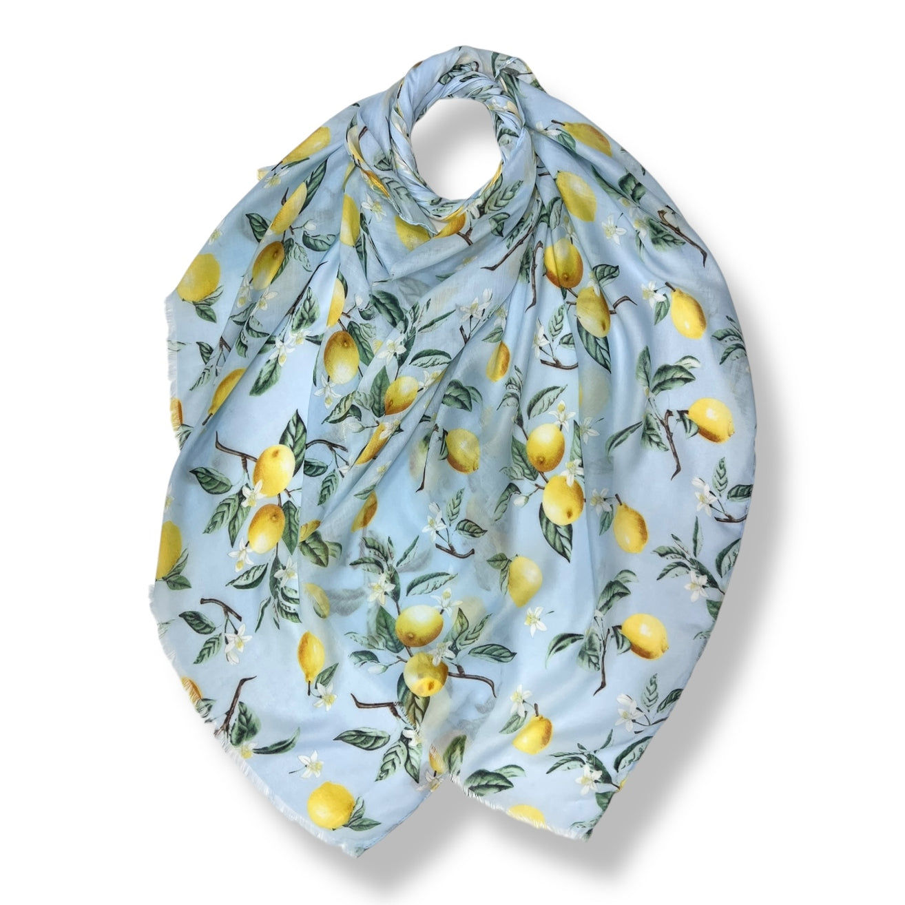 London Scarves Lemon Citrus Print Scarf