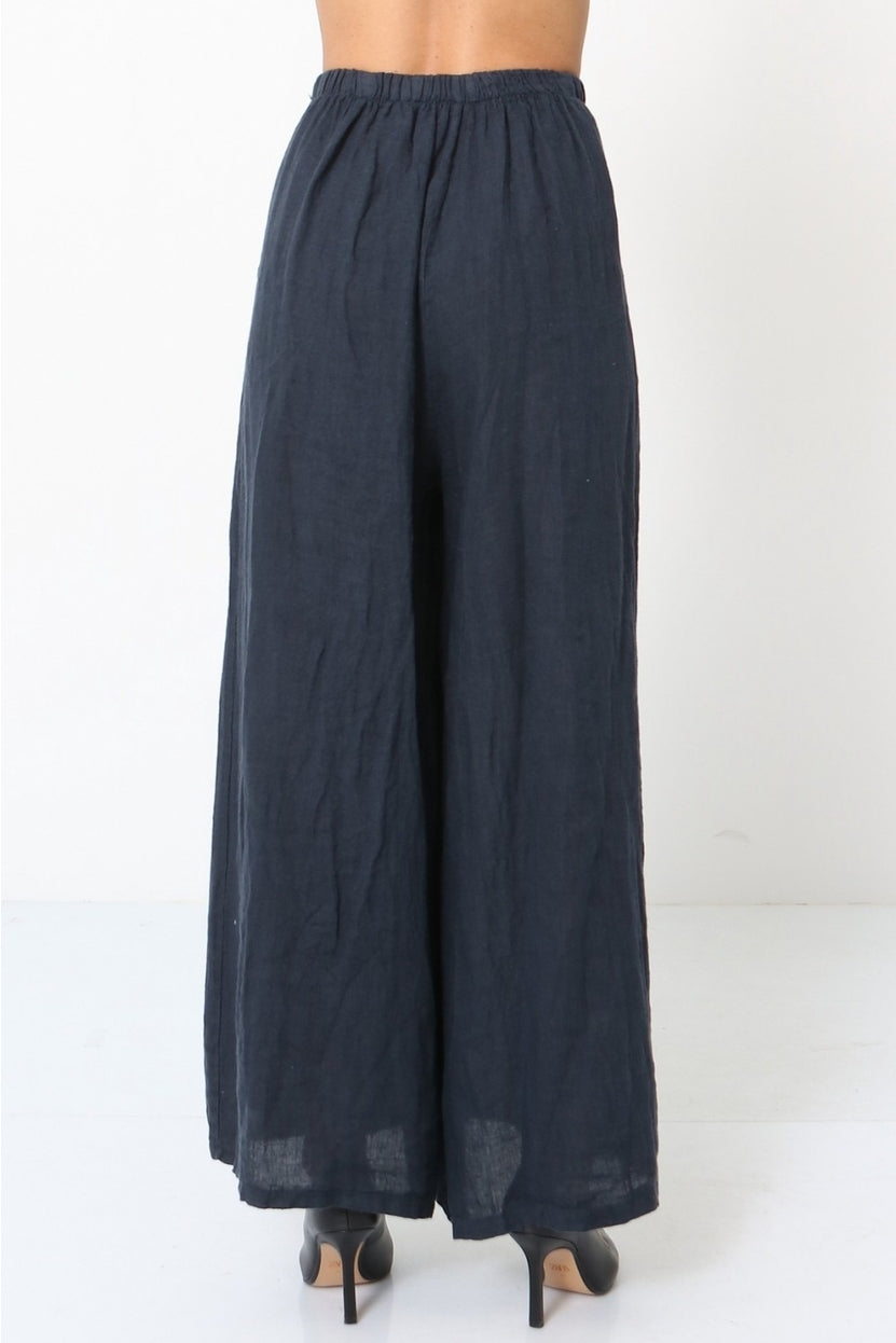 Lea & Luc Linen Button Trouser - Multiple Colors