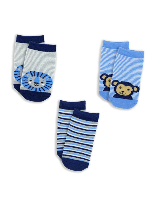 Rose Textiles 3 Pack Animal Face Socks - Multiple Colors