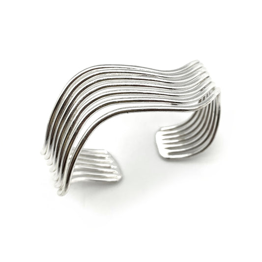 Anju Jewelry Silver Thin Wavy Band Bracelet