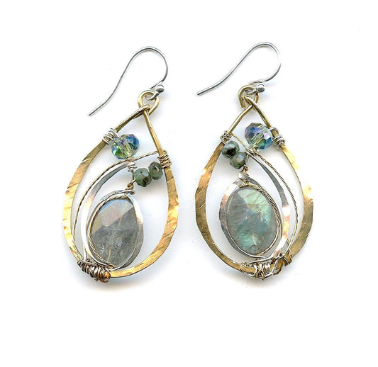 Art By Any Means Labradorite Leaf Earrings