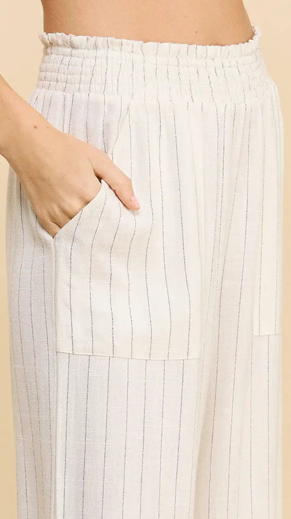 Allie Rose Pinstripe Crop Pant