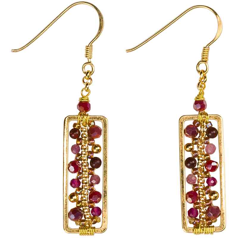 Marquet Willow Rectangle Beaded Earrings - Multiple Colors