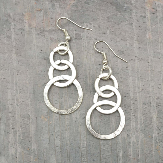 Anju Jewelry Silver Stacked Rings Earrings