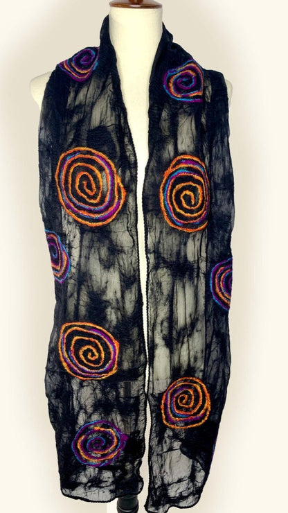 Pomegranate Moon Midnight Spiral Scarf