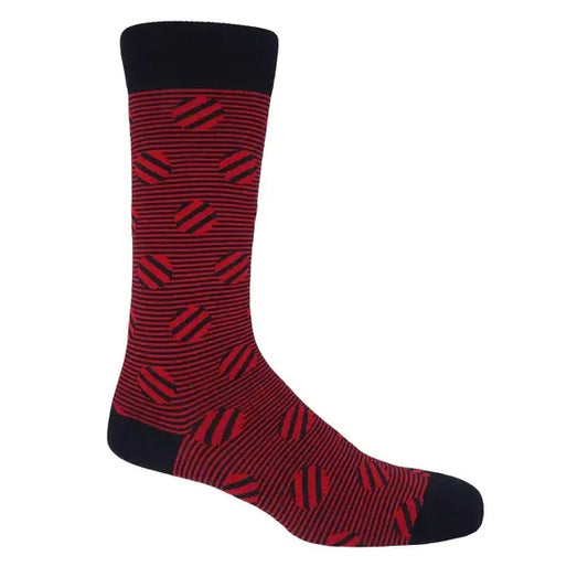 Peper Harow Men's Polka Stripe Luxury Socks