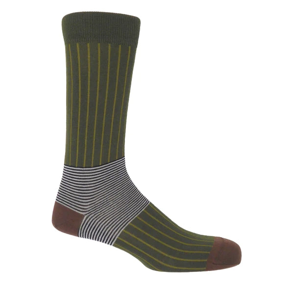 Peper Harow Men's Oxford Stripe Socks - Multiple Colors