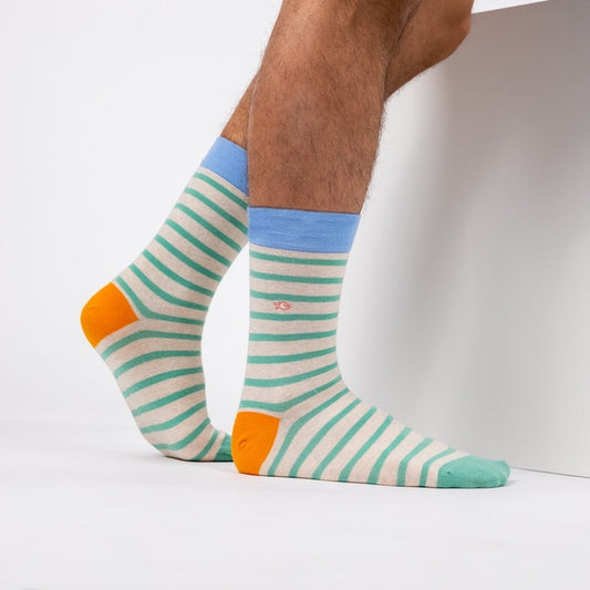 Men's Wide Stripe Socks - Multiple Colors