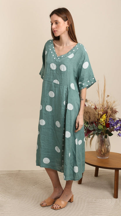 Lea & Luc Printed Linen Dress - Multiple Colors