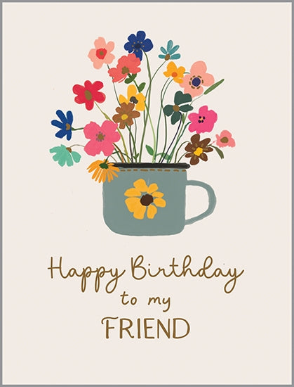 Gina B Designs Cup of Flowers Birthday Card