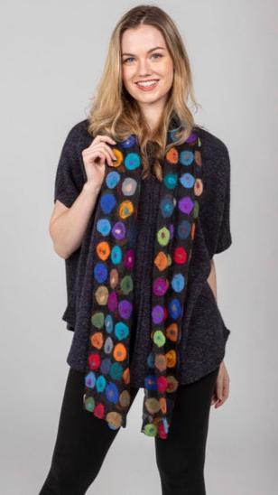 Windhorse Polka Dot Wool Felted Scarf - Multiple Colors