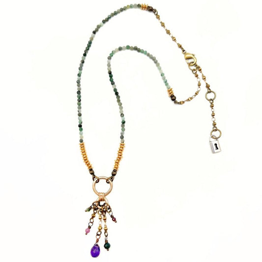 Lock & Key Burst of Stones Necklace