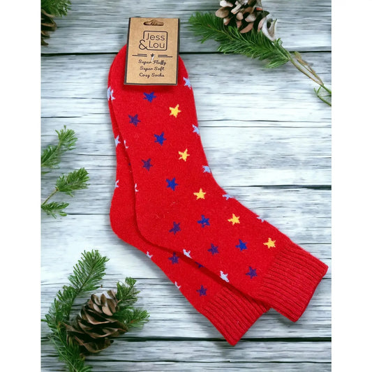 Jess & Lou Stylish Stars Ribbed Socks