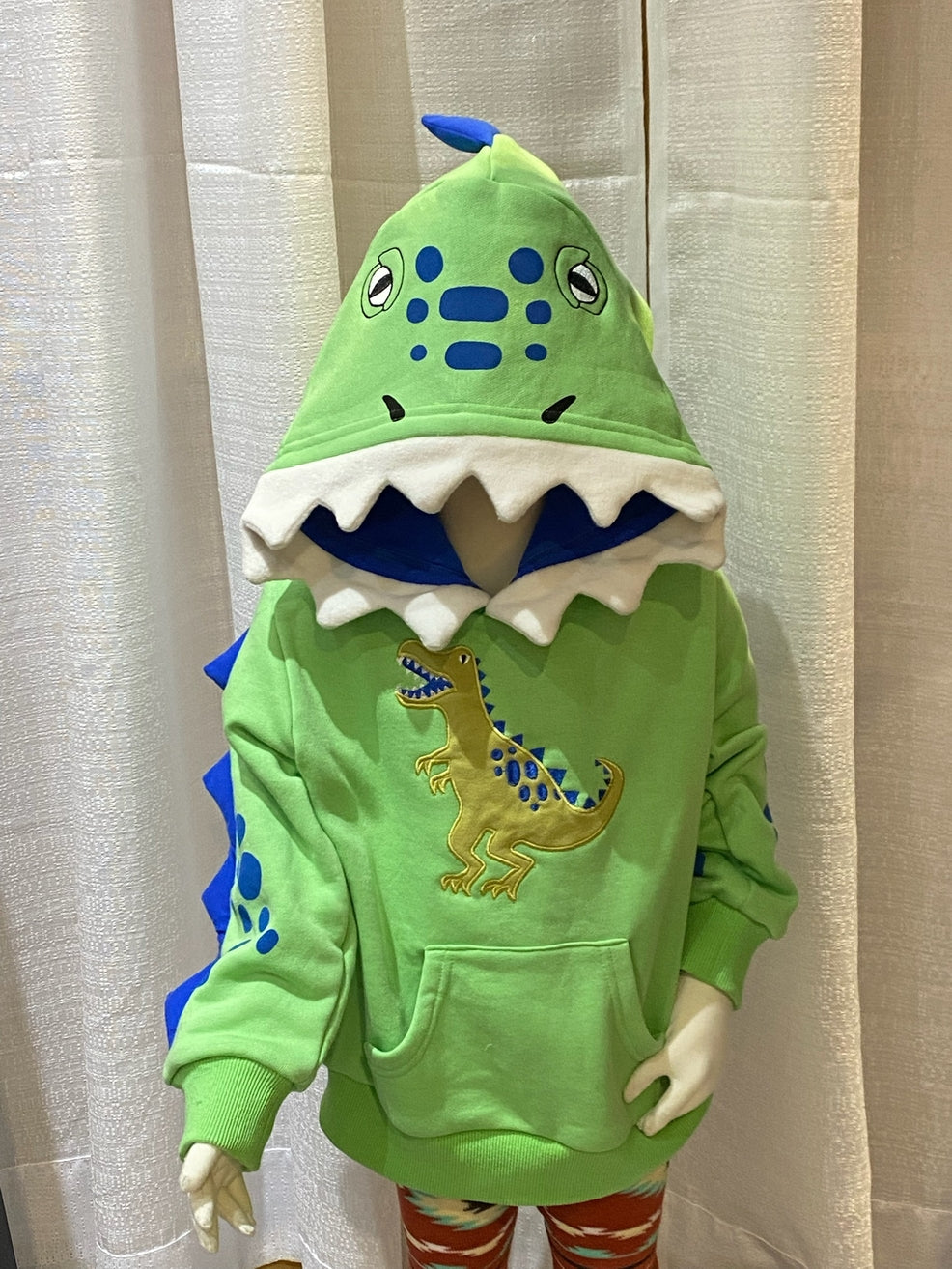 Doodle Pants Green Spiky Dino 3D Hoodie