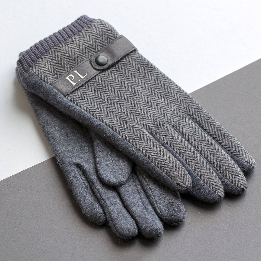 Studio Hop Men's Merino Wool Gloves with Strap Detail - Multiple Colors