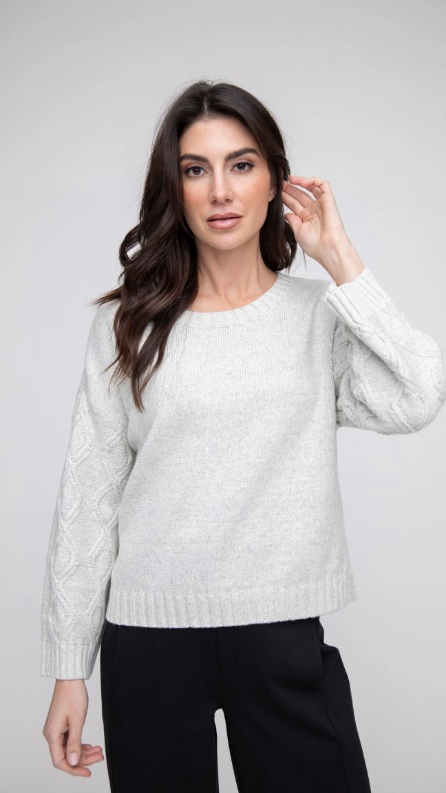 LIV By Habitat Snow Bunny Cable Sleeve Crew- Multiple Colors