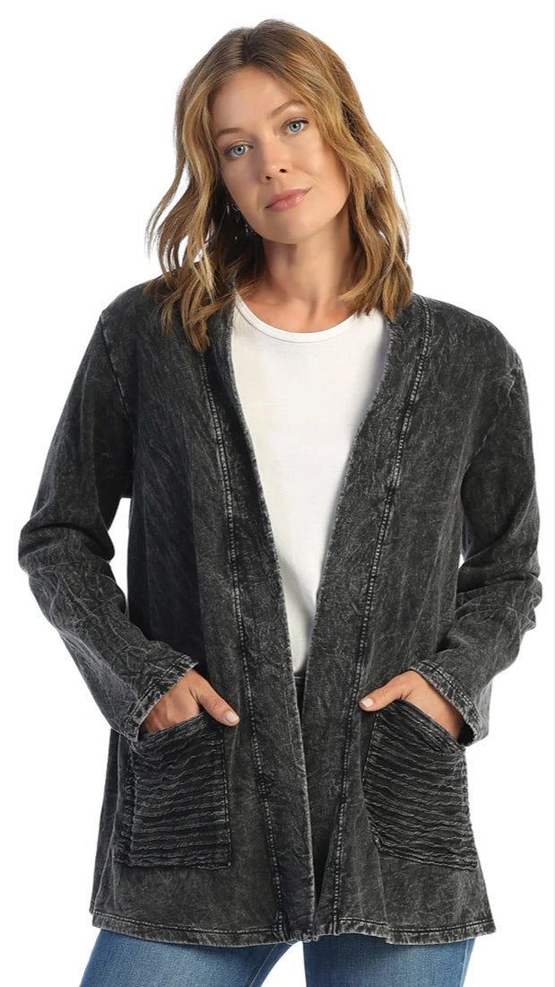 Jess & Jane Fleece Lined Open Jacket - Multiple Colors