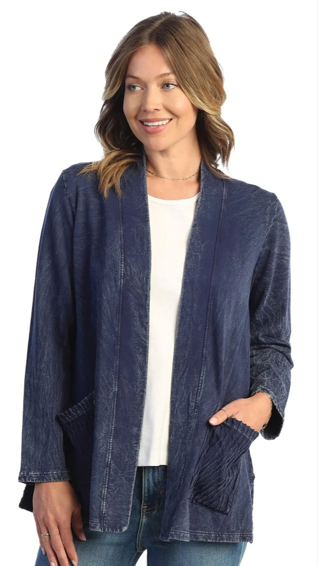 Jess & Jane Fleece Lined Open Jacket - Multiple Colors