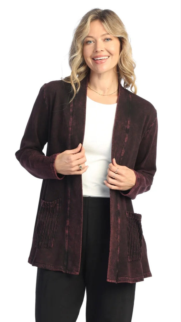 Jess & Jane Fleece Lined Open Jacket - Multiple Colors