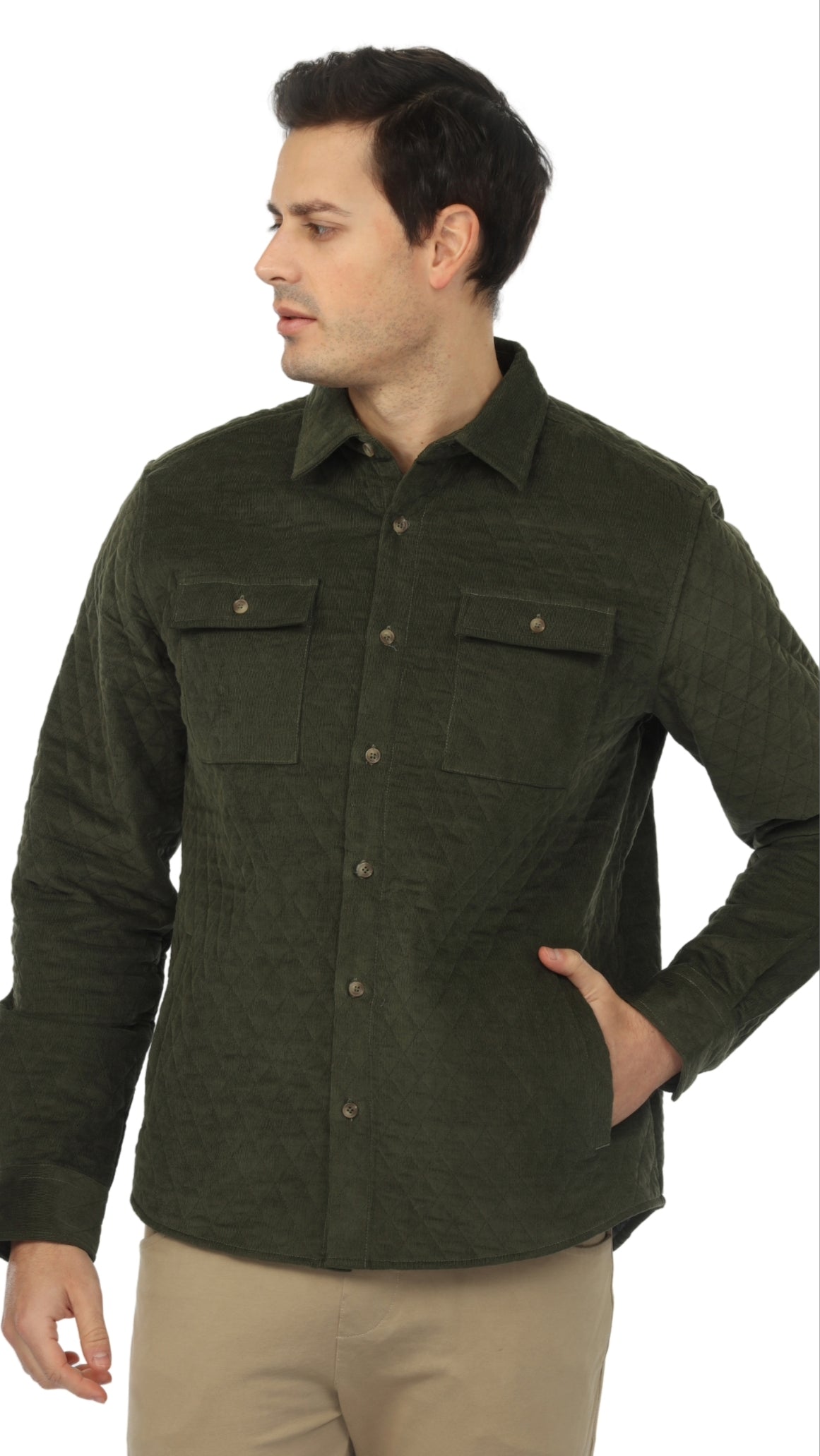 Vustra Quilted Long Sleeve Shirt Jacket