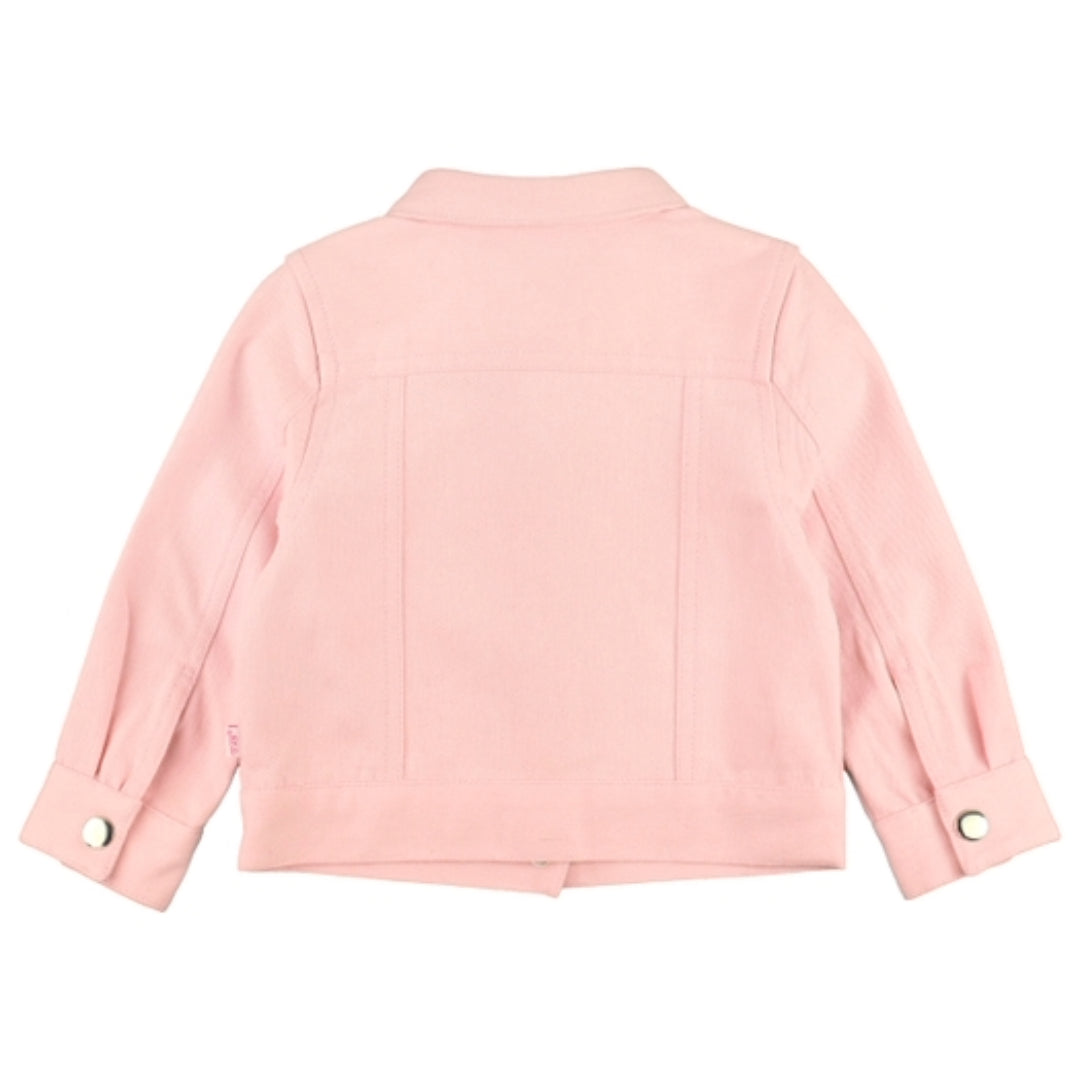 RuffleButts Pink Stretch Denim Jacket