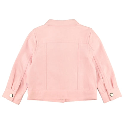 RuffleButts Pink Stretch Denim Jacket