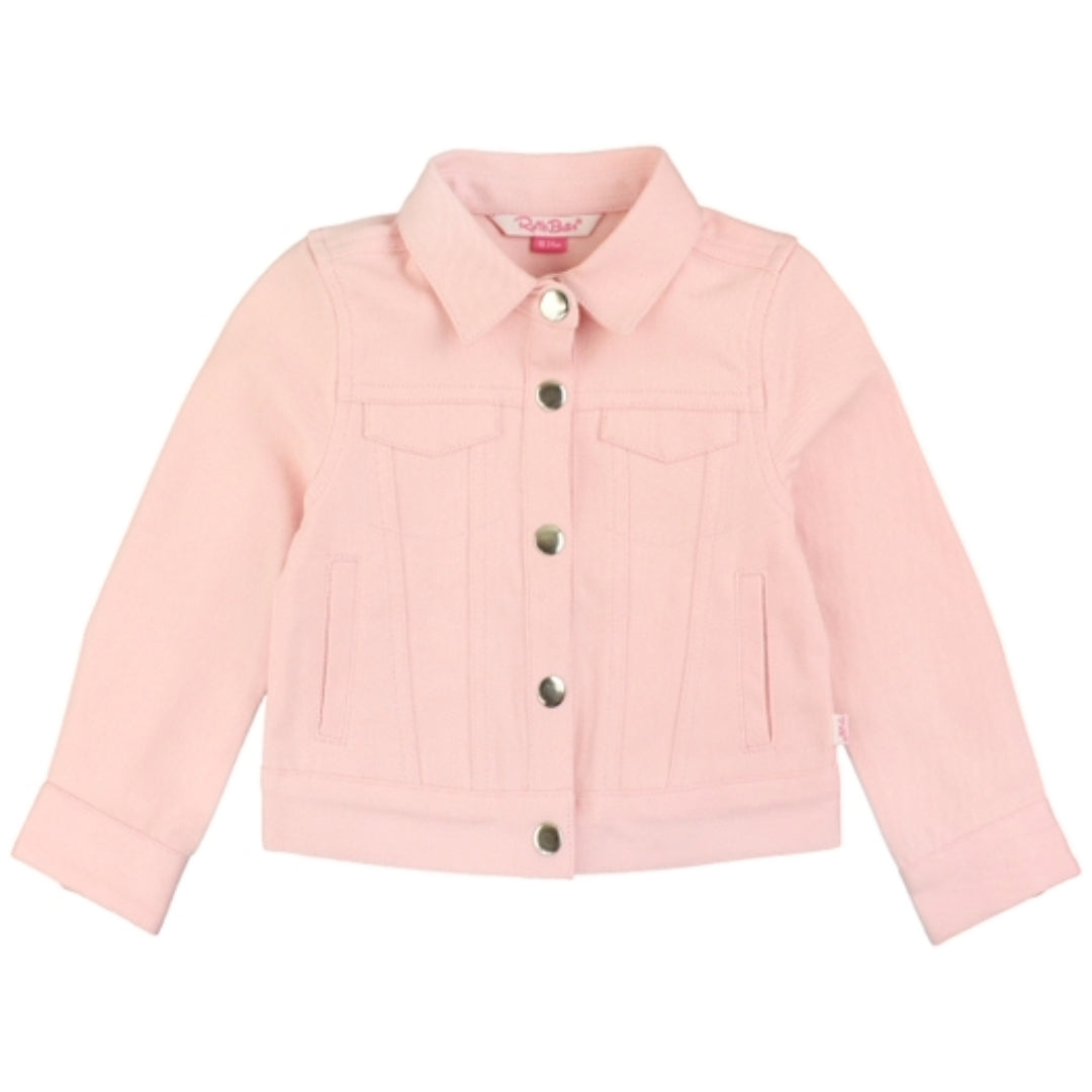 RuffleButts Pink Stretch Denim Jacket