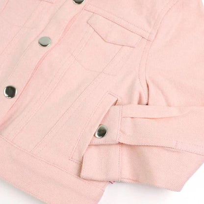 RuffleButts Pink Stretch Denim Jacket