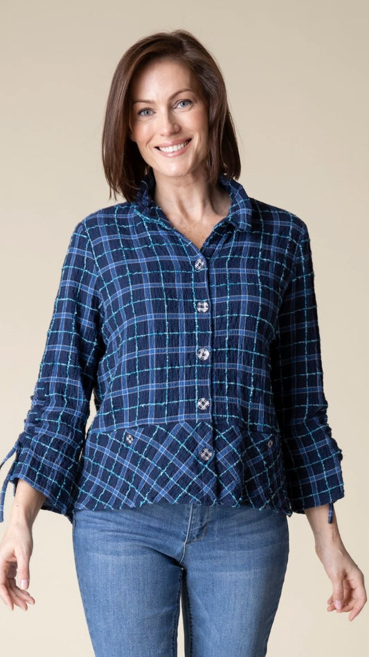 Habitat Windowpane Ruched Sleeve Jacket - Multiple Colors