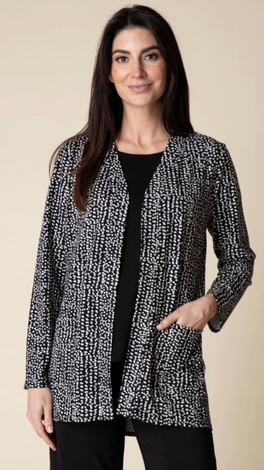 Habitat Core Travel Knit Shirred Back Long Open Front Jacket - Multiple Colors/Prints