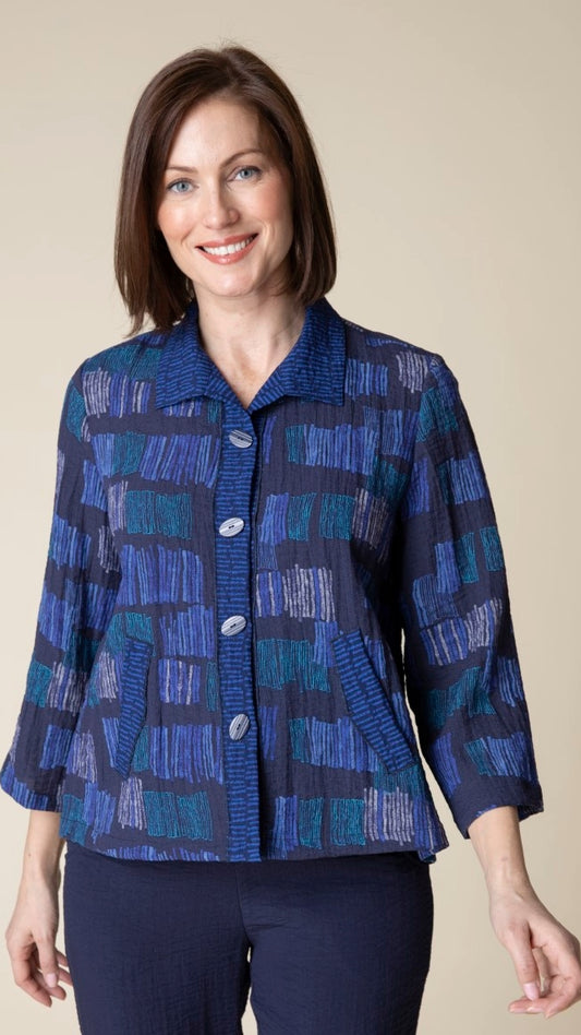 Habitat Express Travel Fine Lines Mix Pleat Back Jacket - Multiple Colors