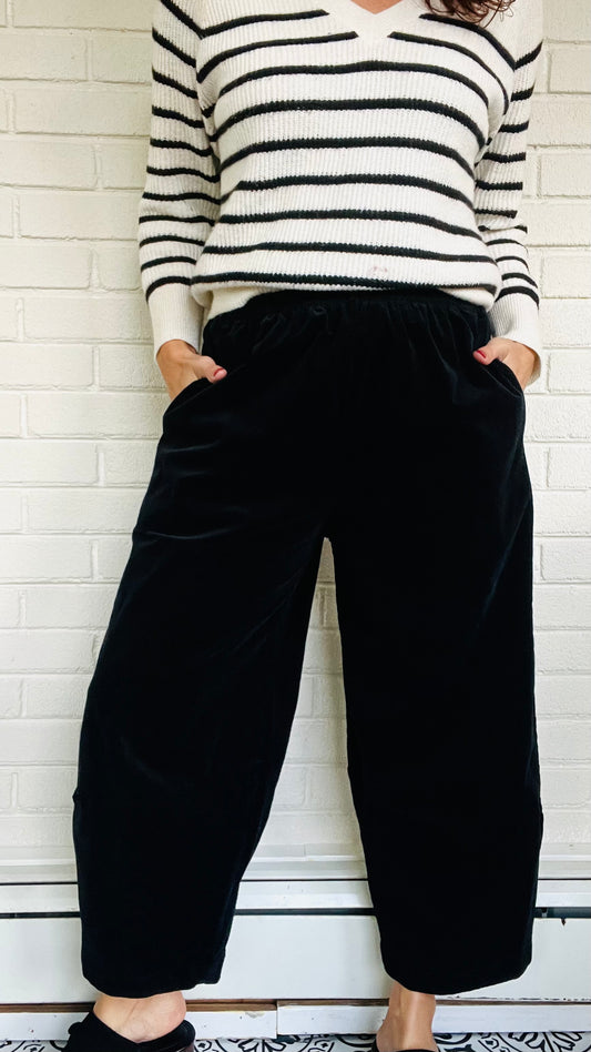 Cut Loose Mini Cord Lantern Pant Black